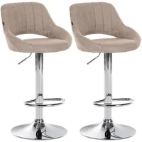 CLP 2er Set Barhocker Milet Mit Stoffbezug I Drehbarer