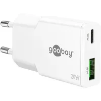 Goobay Dual-Schnellladegerät Slim 20 W weiß