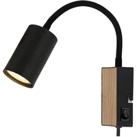 GLOBO Lighting Wandleuchte, schwarz Metall, 7x42.5x30 cm, Lampen &