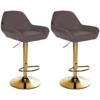 CLP 2er Set Barhocker Braga Gold Stoff braun