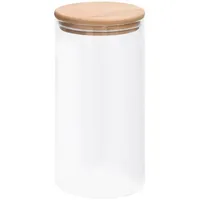 VidaXL Vorratsglas mit Bambusdeckel 1200 ml 4 St.