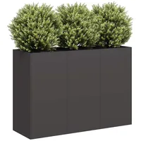 VidaXL Pflanzkübel Schwarz 120x40x80 cm Kaltgewalzter Stahl