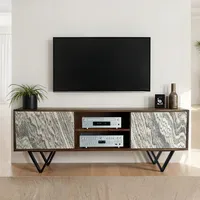 FineBuy Lowboard 150 cm Braun Holz, Massivholz