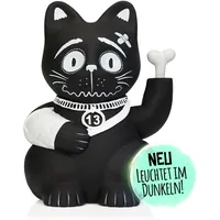 Pechkeks 8901001 schwarze Winkekatze, beweglicher Arm, batteriebetrieben, 14 cm