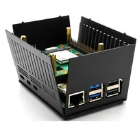 KKSB HAT Case Raspberry Pi 5, Aluminiumgehäuse, GPIO-Zugang, Wandmontage,