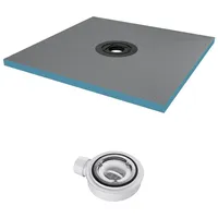 Doporro Duschelement befliesbar 80 x 100 cm grau