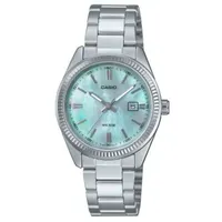 Casio Herrenuhr Casio LADY DATE - AQUA GREEN Silberfarben