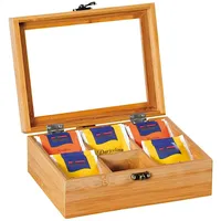 KESPER | Teebox mit Sichtfenster, Material: Bambus, Kunststoff, Maße: