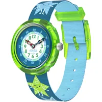Flik Flak Starry Glow  FBNP242 Gehäusefarbe grün Silikonarmband blau