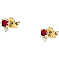 Live Diamond Ohrstecker gelbgold, rot Damen