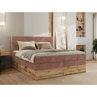 MKS Meble Boxspringbett WOOD CLASSIC KING, Doppelbett mit zwei