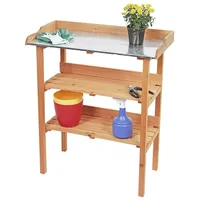 Dynamic24 Holz Pflanztisch Garten Arbeitstisch Gartentisch Gärtnertisch Blumentisch Tisch
