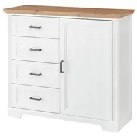 Möbelando Kommode Jasmin in Artisan/Weiß mit 4 Schubladen und