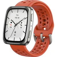 Amazfit Active 2 Square Silber (Schwarzes Lederband)
