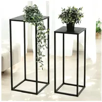 DanDiBo Ambiente DanDiBo Pflanzenständer Metall Schwarz Eckig 2er Set