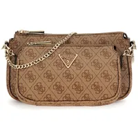 GUESS Umhängetasche Noelle II Double Pouch Crossbody Bag Latte