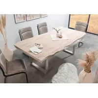 Massivmoebel24 Baumtisch Akazie 170x110x78 Natural Stone lackiert FREEFORM 127