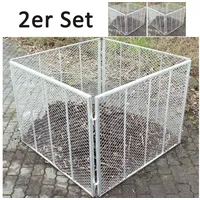 Baumarktplus 2x TRUTZHOLM Komposter 100x100x80 cm Metallkomposter aus Streckmetall