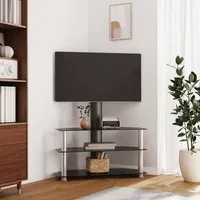 VidaXL TV-Eckregal mit 3 Ablagen für 32-70 Zoll Schwarz