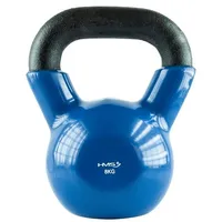 HMS Kettlebell aus gusseisen mit vinylbeschichtung HMS KNV blau