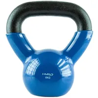 HMS Kettlebell 6 kg Gusseisen mit Vinylbeschichtung blau