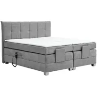 Inter Boxspringbett BERN 200x200 cm mit Motor grau Coral