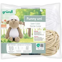 Gründl Funny uni SB-Pack Schaf Flocke, Chenillegarn, Häkelset