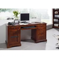 Massivmoebel24 Schreibtisch Akazie 158x54x76 nougat lackiert OXFORD #522