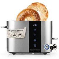 GOURMETmaxx Toaster Kurzschlitz für 2-Scheiben | Edelstahl mit Touchdisplay,