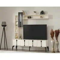 Aea Luxus Wohnzimmer Set 4tlg TV Ständer, Wohnwand Design