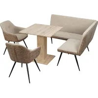 Hti-Living Sitzgruppe Taupe/Antikbraun Joschka