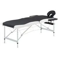 VidaXL Massageliege Klappbar 2-Zonen Aluminiumgestell Schwarz und Weiß