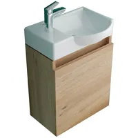 Alpenberger Gäste-WC Waschtisch | Keramik-Waschbecken mit Unterschrank | Badschrank