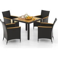 Costway Gartenmöbel Set 5-tlg. Schwarz