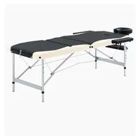 VidaXL Massageliege Klappbar 3-Zonen Aluminiumgestell Schwarz Beige
