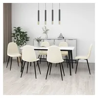 VidaXL Esszimmerstühle 6 Stk. Creme Samt