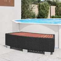 VidaXL Spa-Einstiegsstufe Poly Rattan 92×45×25 cm Schwarz