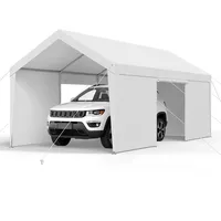 Vevor Carport, 3,65x6,09x3,02 m Autoüberdachung, Zeltgarage mit abnehmbaren Seitenwänden