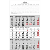 Adina 2026 Adina Wandkalender Dreimonatskalender mit Tagesanzeiger