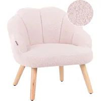 Beliani Kindersessel Miland Bouclé Pastellrosa