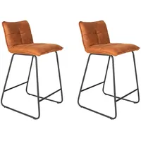 MID.YOU Barhocker-Set Jeremy 2er-Set ca. 44x87 cm Cognac