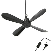 BestLivings Mobiler Deckenventilator Schwarz (5m XXL Kabel) mit Stecker