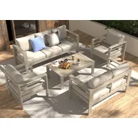 MeXo Gartenlounge-Set Terrassenmöbel Set 6-7 Personen Aluminium outdoor wetterfest,