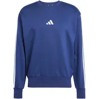 Adidas Herren Essential Three Stripes Fleece Sweatshirt, Dark Blue/White,