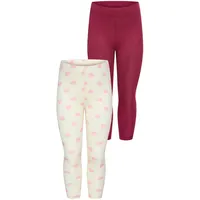 Kidsworld Leggings in bordeaux/gemustert Herzen + Gr.: 104/110