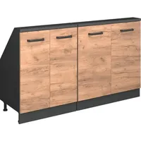 Vicco Dachschrägenschrank-Set Rion, Anthrazit/Goldkraft Eiche, 2er Set