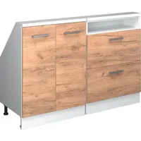 Vicco Dachschrägenschrank-Set, Rion, Weiß/goldkraft Eiche, 2er Set, geeignet für