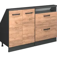 Vicco Dachschrägenschrank-Set, Rion, Anthrazit/goldkraft Eiche, 2er Set, geeignet für
