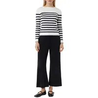 Comma, Strickpullover, weiß|schwarz, 38