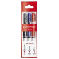 Caran d'Ache Pinsel mit Wasser-Reservoir 3er Set